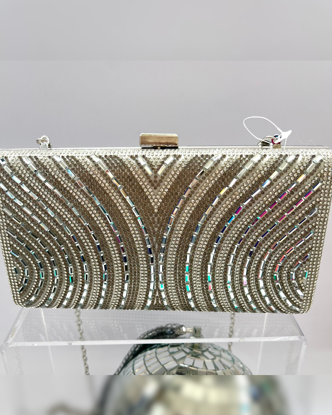 Cartera Fiesta Plata Cristales